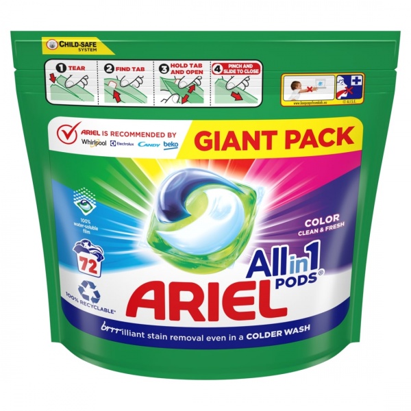 Капсулы для машинной стирки Ariel PODS All-in-1 Color 72 шт. 