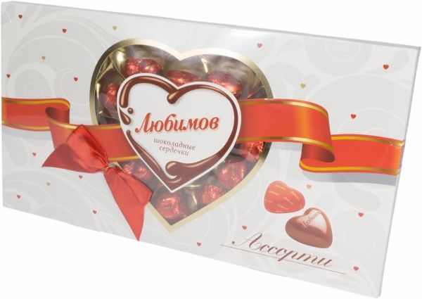 Конфеты Любимов Шоколадные сердечки ассорти 225 г (4820075503345) 