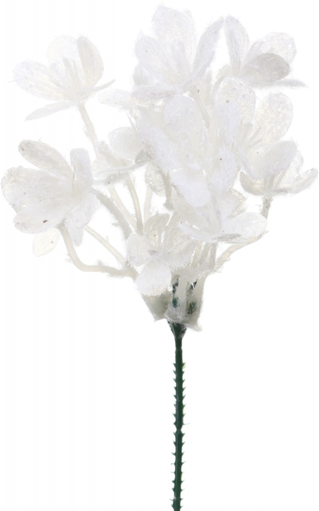 Декорація новорічна пучок гортензії 26 см білий