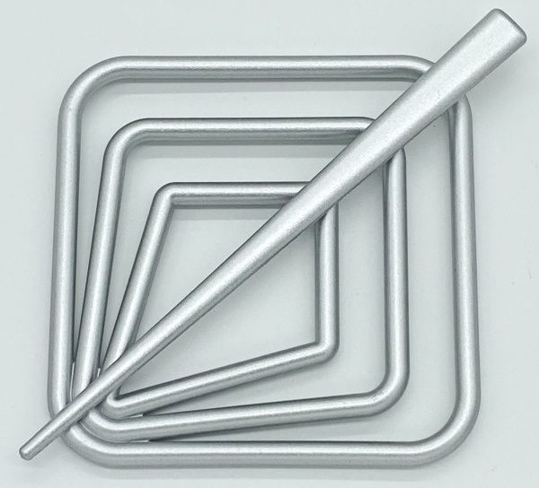 Заколка Квадрат 85х85 мм серебро В0001-4 MISLT