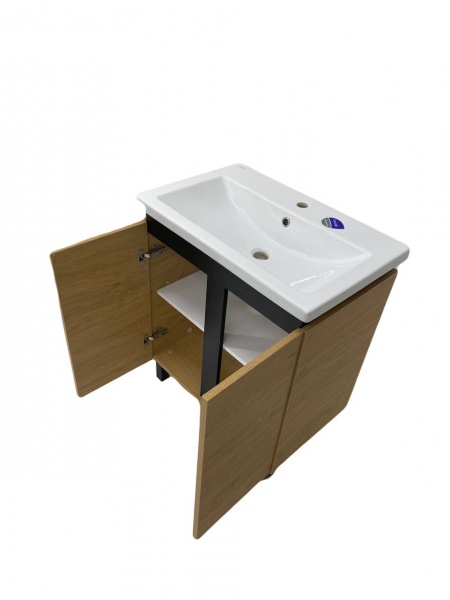 Тумба підвісна Сансервіс Black wood 80 з умивальником СОМО 80