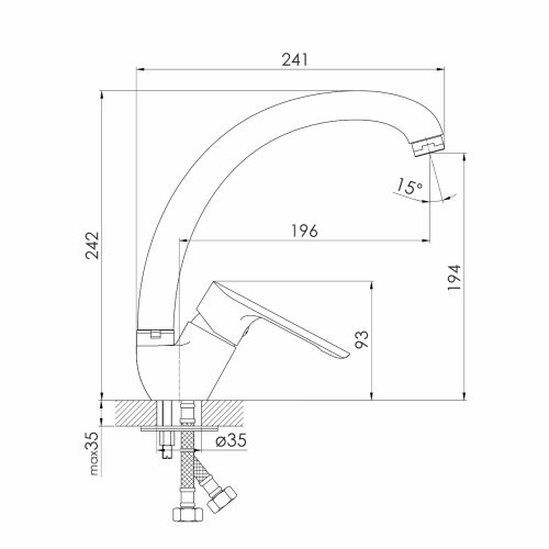 Змішувач для кухні Imprese Blanice f03401201AB