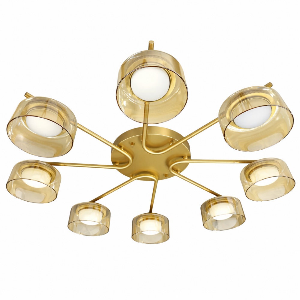 Люстра потолочная LIGHT SET DUSHA MS228 8x12 Вт GX53 золото/янтарь