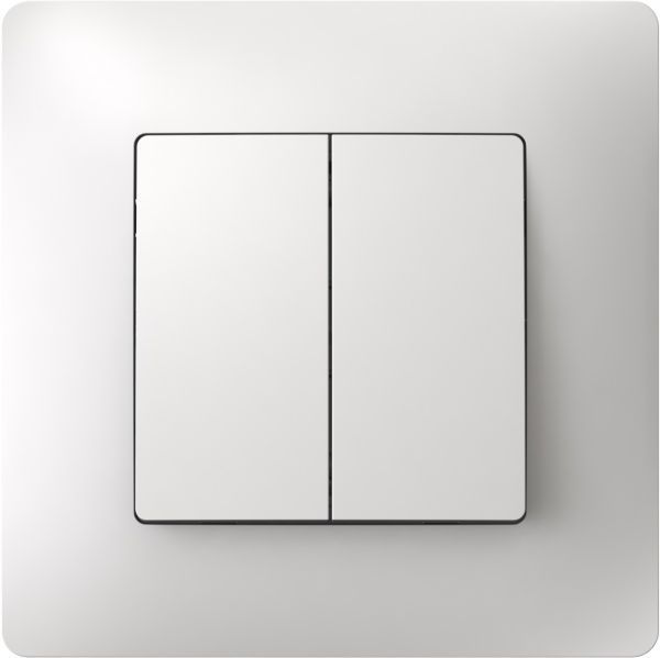 Выключатель двухклавишный Plank Electrotechnic Classic/Nordic без подсветки 10 А 250В белый PLK0121031