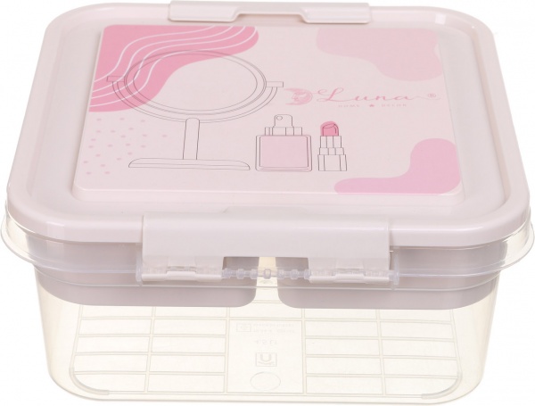 Органайзер для косметики Luna Simple 25х26х11 см пластик розовый 