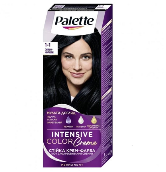Крем-краска для волос Palette Intensive Color Creme (Интенсивный цвет) 1-1 (C1) сине-черный 110 мл