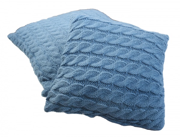 Подушка декоративна Коси волошкова 33x33 см блакитний 