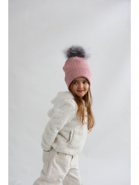 Комплект шапка + снуд для девочек Dembo House Теодора р.52 пудровый 23.01.019 