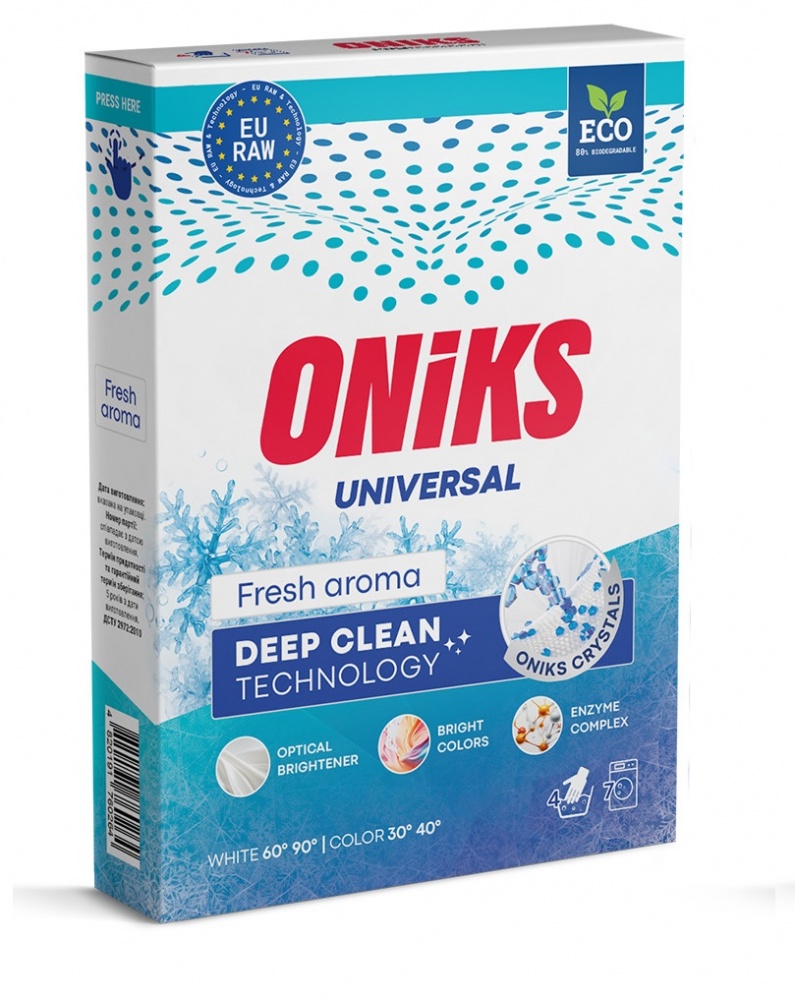 Стиральный порошок для машинной и ручной стирки ONIKS Universal Fresh aroma 0,3 кг