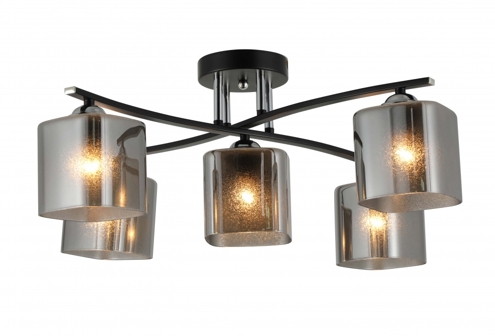 Люстра потолочная Sensio Glimmer 5x40 Вт E27 черный/дымчатый LS-07363/5S-E2740W