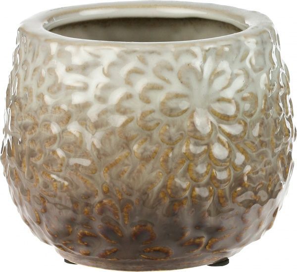 Кашпо керамическое круглый 0,6л бежевый (F0171) 