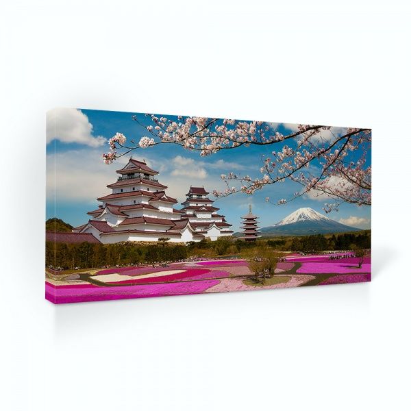 Репродукция Ветка сакуры на фоне пагоды 96x48 см i_96x48_00067 