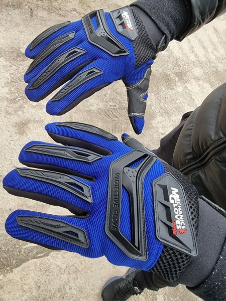 Рукавички Reis Mechanix Blue з покриттям гума M (8) IMPACT BB