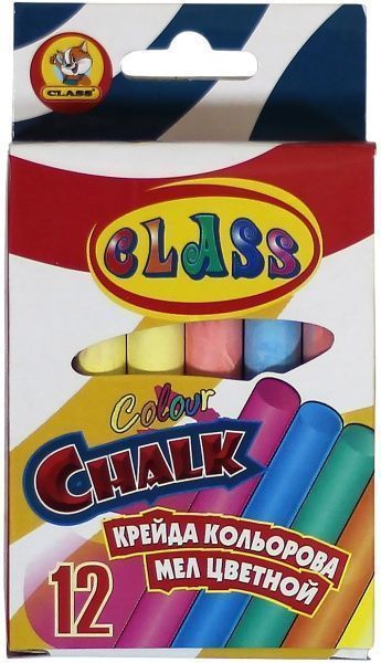 Крейда кольорова Class, 12 шт.