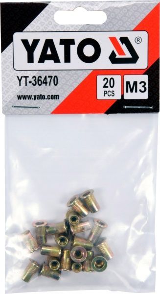 Заклепка резьбовая 4.9х9 мм 20 шт./уп. стальная YATO YT-36470