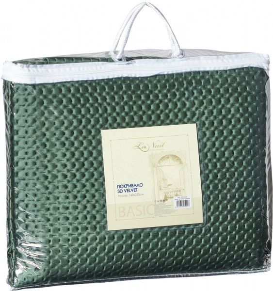 Покрывало Basic 3D Velvet 240x220 см La Nuit зеленый 