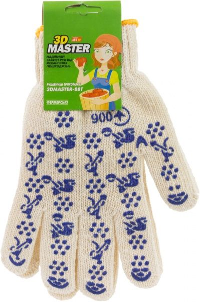 Перчатки 3С Маркет 3D Master-88T трикотажные с покрытием ПВХ точка L (9)