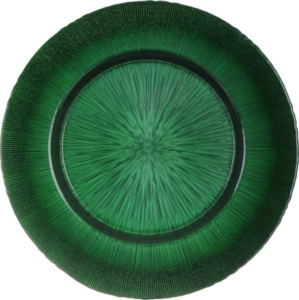 Блюдо Crystal 33 см зелене Dekor Cam 