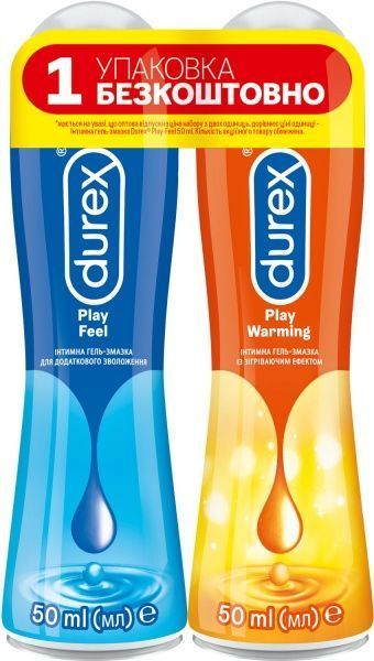 Интимная гель-смазка Durex Play-Feel 50 мл + Durex Play Warming 50 мл 2 шт.