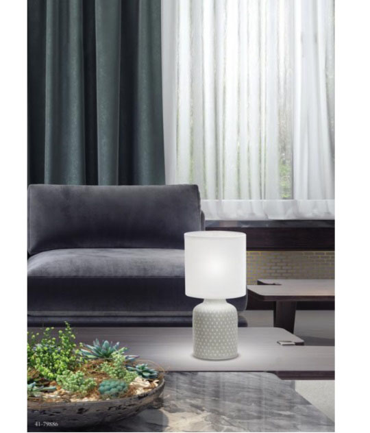 Настільна лампа декоративна Candellux INER 1x40 Вт E14 білий/сірий 41-79886
