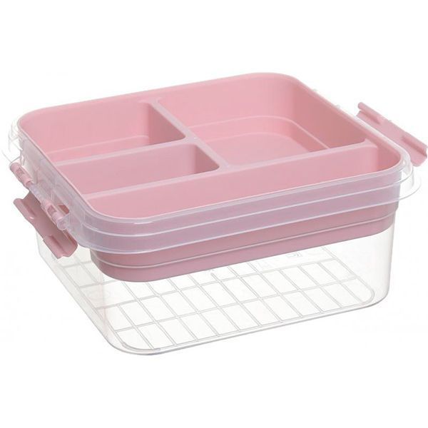 Ящик-органайзер для зберігання Gondol Plastic Bijouterie Box рожевий 110x250x