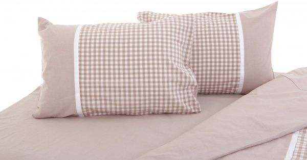 Комплект постільної білизни Stonewash beige 1,5 бежево-білий La Nuit 