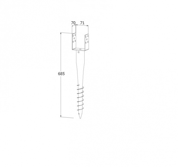 Анкер земляной U-образный 685x70x1,8 мм 1 шт. 