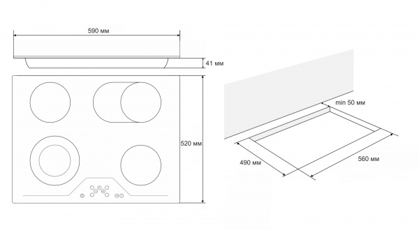 Варильна поверхня Eleyus OLIVIA 60 WH V