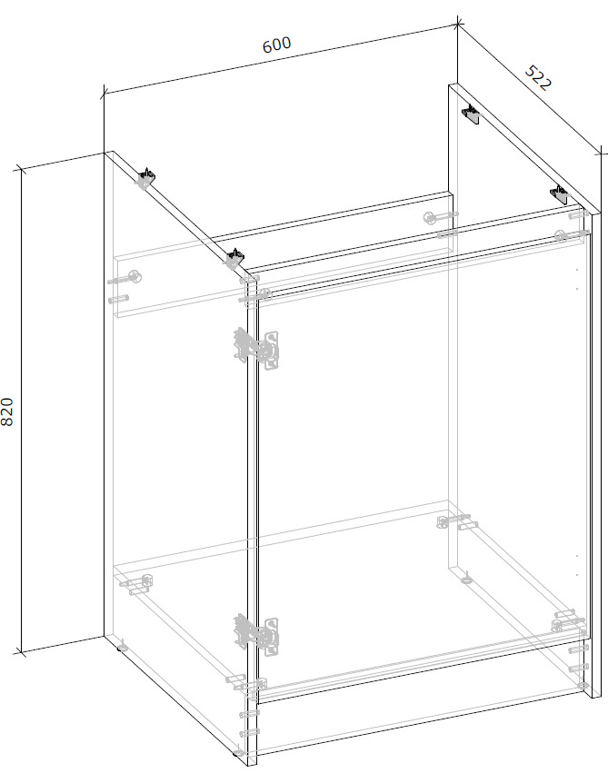 Тумба нижня НМП 60х82х52 МС Злата шиншила сіра/дуб артізан Грейд
