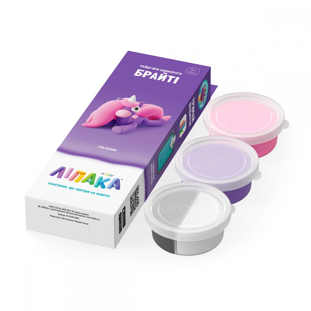 Набір пластиліну Lipaka що самостійно твердіє - Райдужні єдинороги: Брайті 30137-UA01