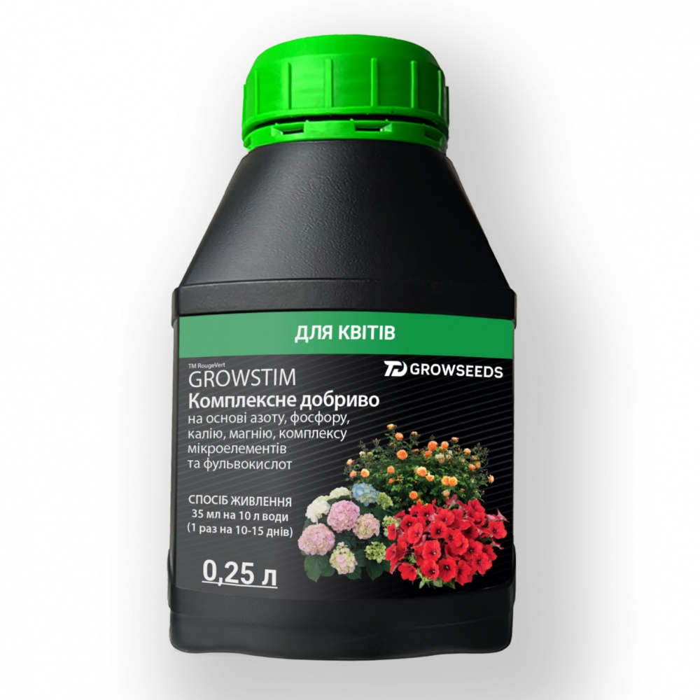 Добриво Growstim Rougevert для квітів 0,25 л