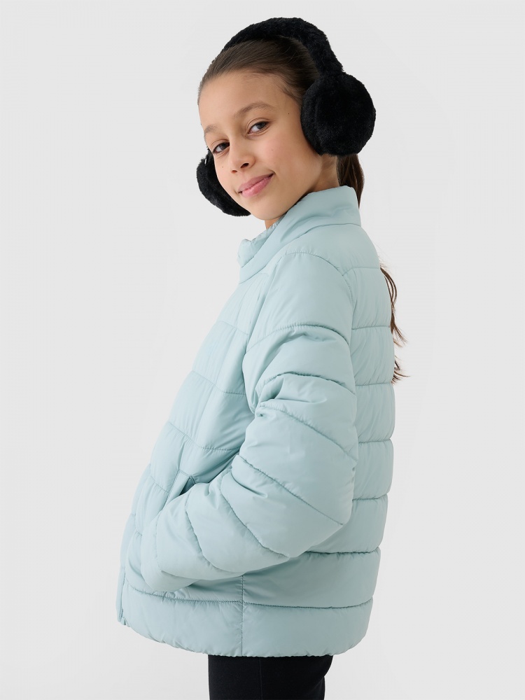 Куртка для дівчаток демісезонна 4F DOWN JACKET F515 4FJWSS25TDJAF515-47S р.146 бірюзова