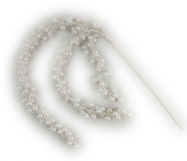 Декорація новорічна Гілка спадаюча із перлинками 85 см EPI-RS1Z2118 