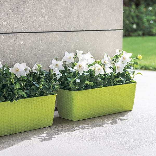 Вазон пластиковый Stefanplast Natural прямоугольный 2,4л светло-зеленый 