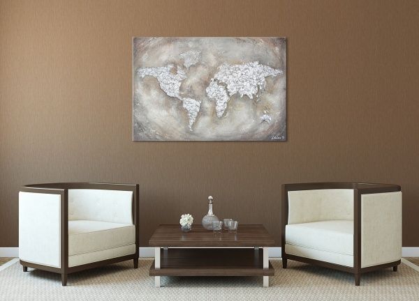 Картина Серебрянная карта 80x120 см Юрис Проф Арт 