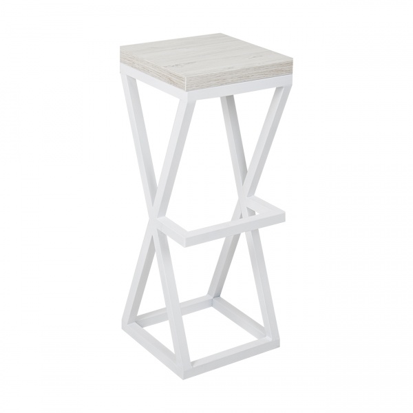 Табурет барный Бундук Аляска белый каркас 300х300х744 мм 