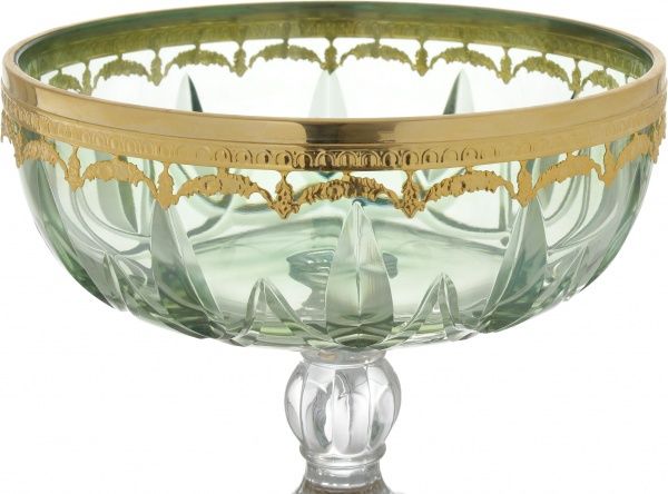 Блюдо на ніжці Capri CP6535 зелене CreArt 