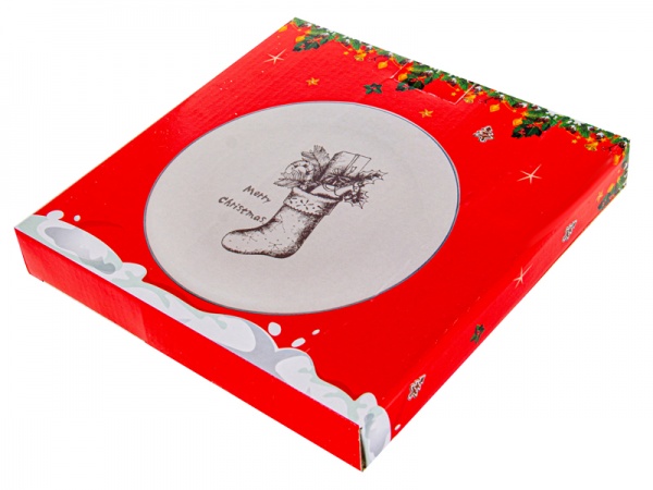 Тарілка Новорічна. Шкарпетка з подарунками 21 см 858-0038 Lefard