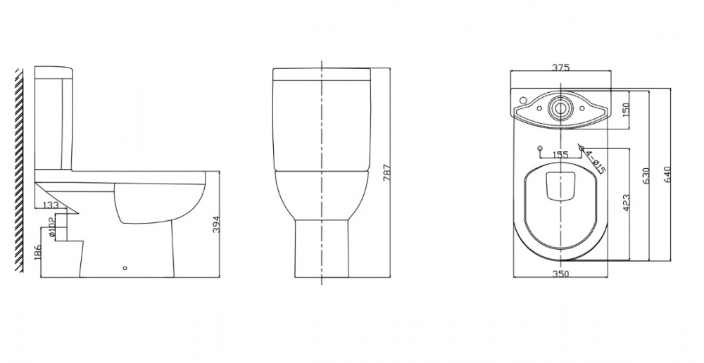 Унитаз-компакт Water House Standart rimless, сид. полипропиленовое soft-close