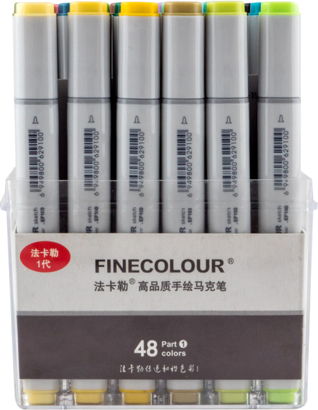 Набор двусторонних маркеров FINECOLOUR Sketchmarker 48 цветов EF100-TB48 разноцветный 