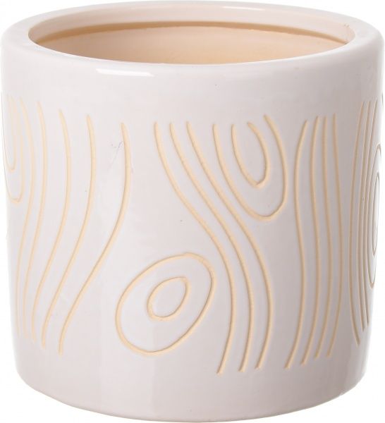 Горщик Viet Thanh Ceramic з блюдцем циліндр з різьбою 19х18 см VT.11155-2 круглий білий 