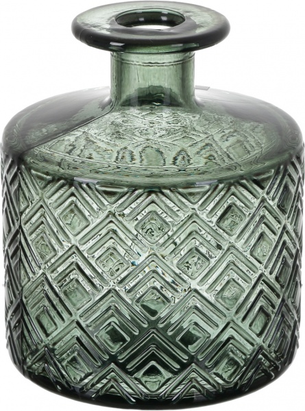 Ваза стеклянная San Miguel CUAD 5952DB751 12 см зеленый мирт 