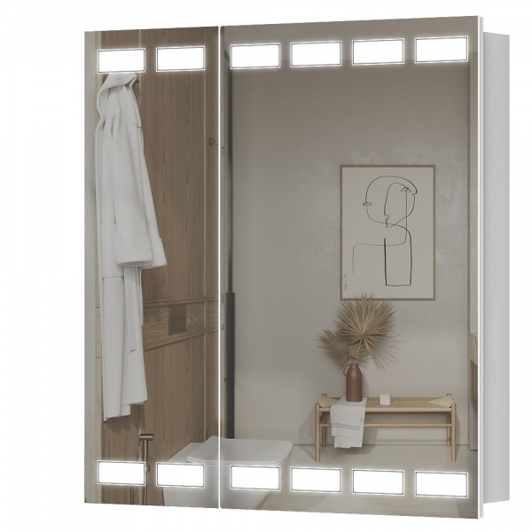 Зеркальный шкаф Aquarius Siena с LED-подсветкой 70 белый 