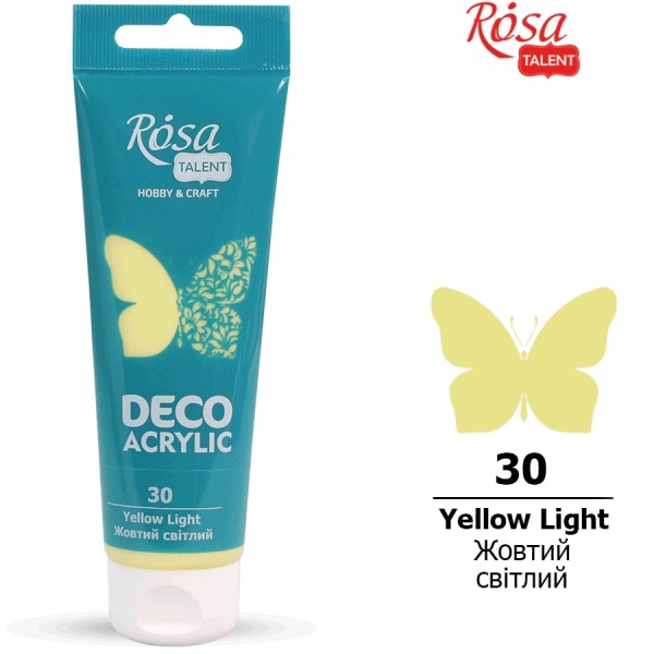 Акрил для декору Жовтий світлий 75 мл Rosa Talent