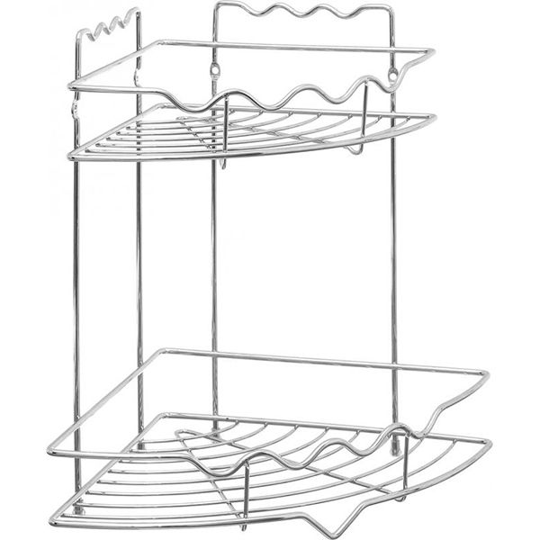 Полка угловая Lemax 2-х уровневая ЕВА-435 для ванной комнаты 255х255х328 мм 
