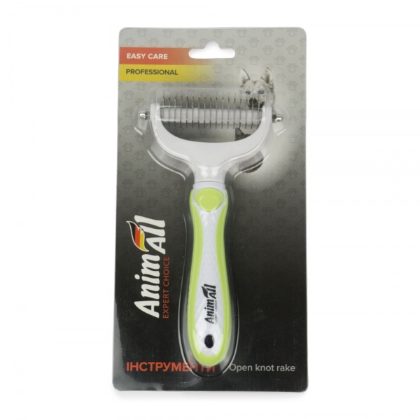 Граблі-ковтуноріз AnimAll Groom MG9712 білий із зеленим 2000981200381