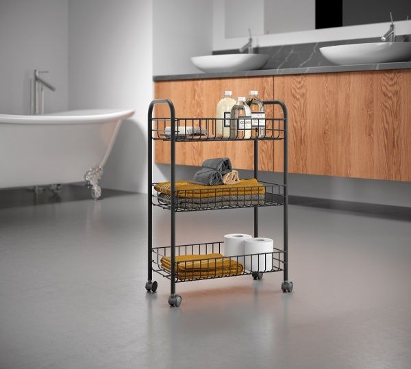 Этажерка Metaltex 3-уровневая Lugano Lava 630x230x410 мм черный (344503) 