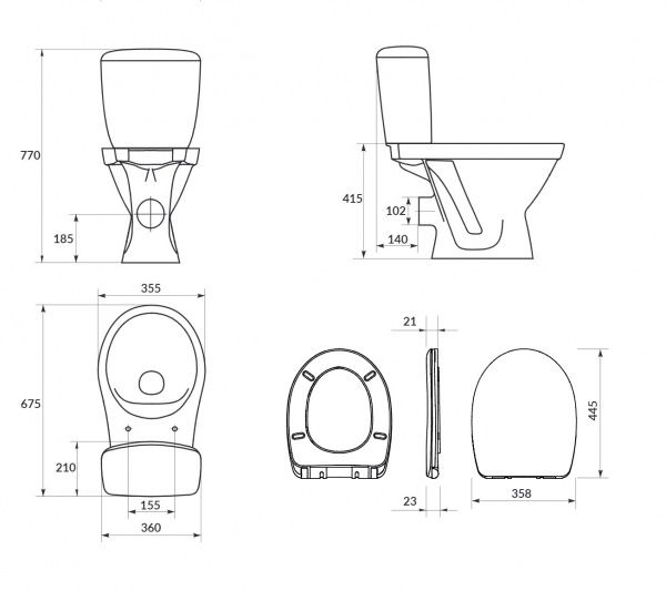 Унитаз-компакт Cersanit Cersania SIMPLEON 011 K119-003