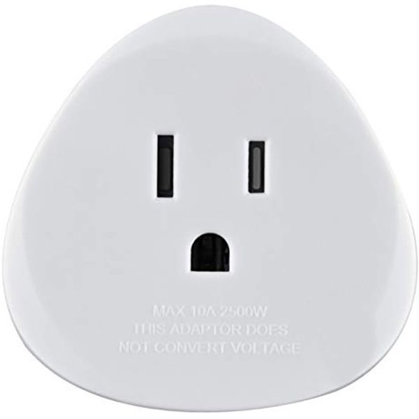 Адаптер туристический USA to Europe с заземлением 1 гн. белый 70059 