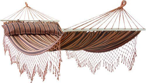 Гамак UP! (Underprice) з бахромой та подушкою 160x220 см помаранчевий 